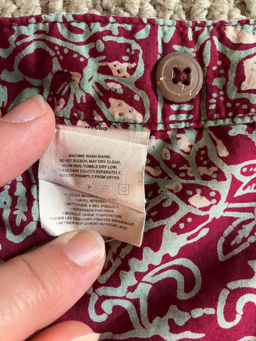 Vintage PATAGONIA Womens S Cotton Button Up Hawaiian Shirt Floral Paisley RED - Picture 4 of 7